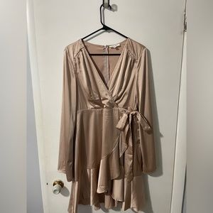 Cherry Mellow Silk Gold Wrap Dress
